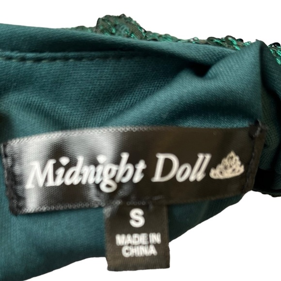 Midnight Doll Women's Surplice V-Neck Sequin Romper size Small - Picture 6 of 6